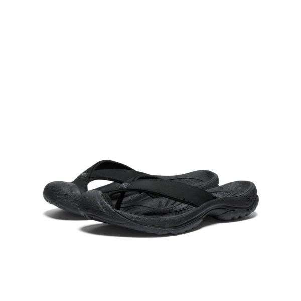Women's Waimea Leather Flip-Flop | Black/Black