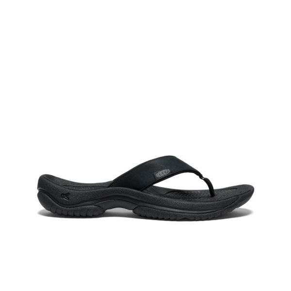 Men's Kona Leather Flip-Flop | Black/Steel Grey