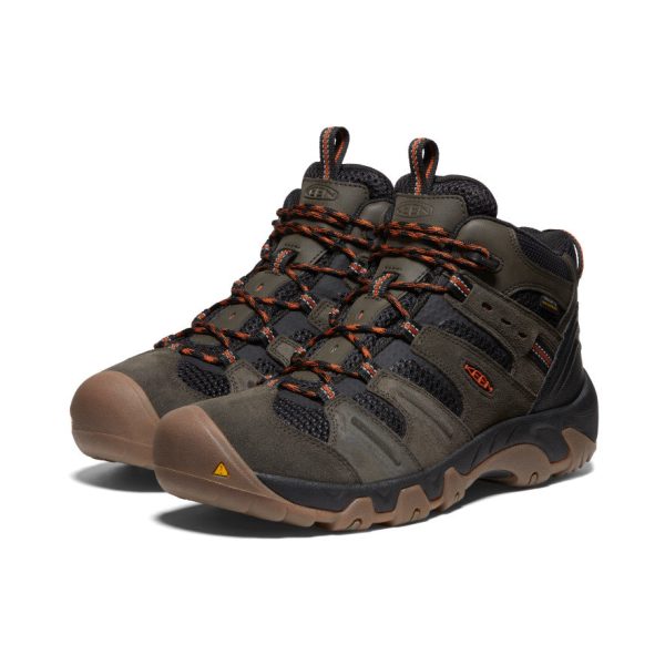 Men's Headout Waterproof Hiking Boot | Black Olive/Fossil Orange