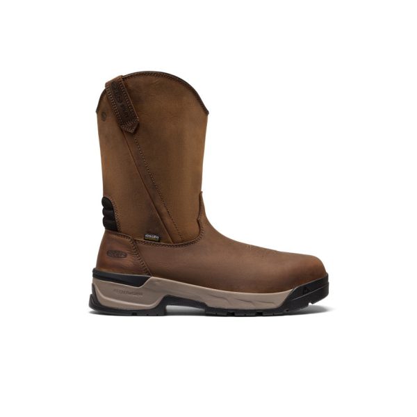 Men's Flatland Pull-On Waterproof Work Boot (Carbon Toe) | Bison/Black
