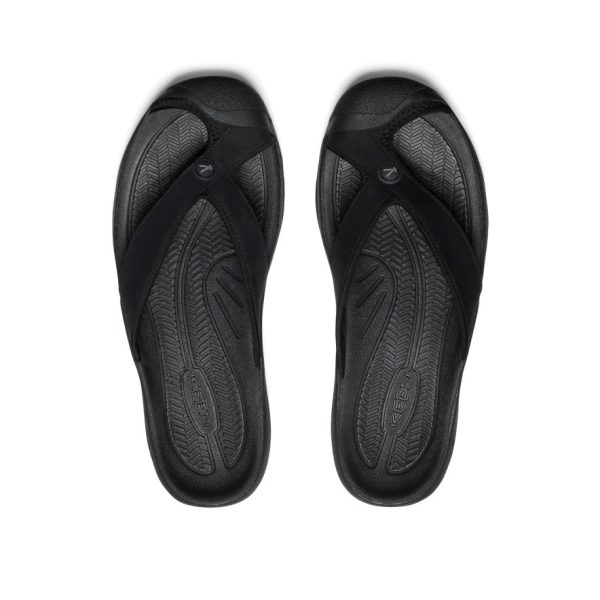 Men's Waimea Leather Flip-Flop | Black/Black